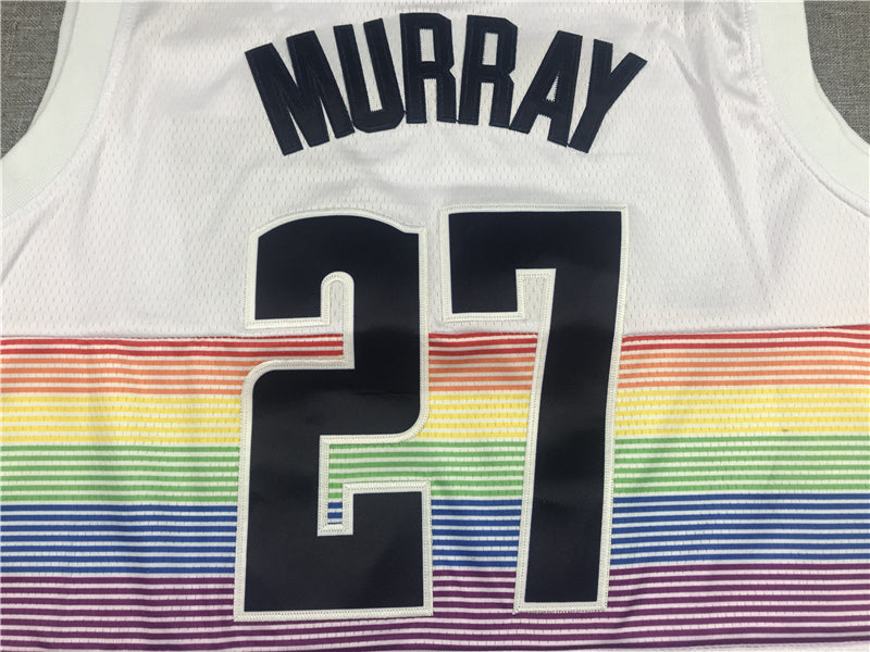 Men's Denver Nuggets Jamal Murray #27 NBA White Player Jersey1