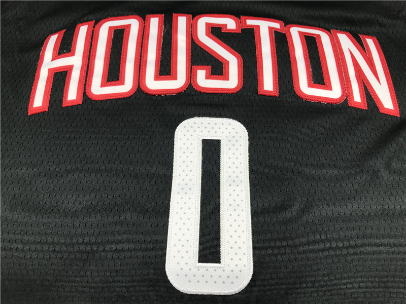 Men's Houston Rockets Russell Westbrook #0 NBA Black Classics Swingman Jersey1