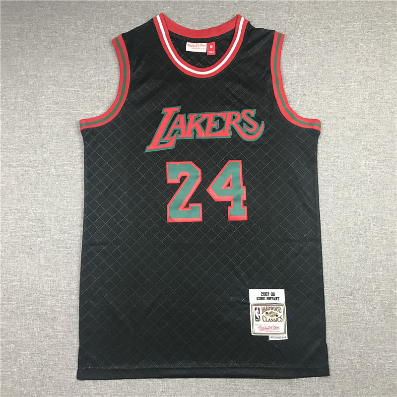 Men's Los Angeles Lakers Kobe Bryant #24 Black Hardwood Classics Player Jersey1