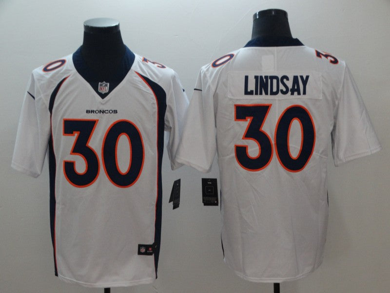 Men's Denver Broncos Phillip Lindsay #30 White Game Jersey1