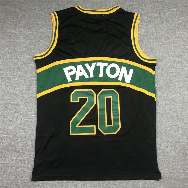 Gary Payton #20 Seattle SuperSonics Black Throwback Swingman Jersey - JerseysFreak - 2