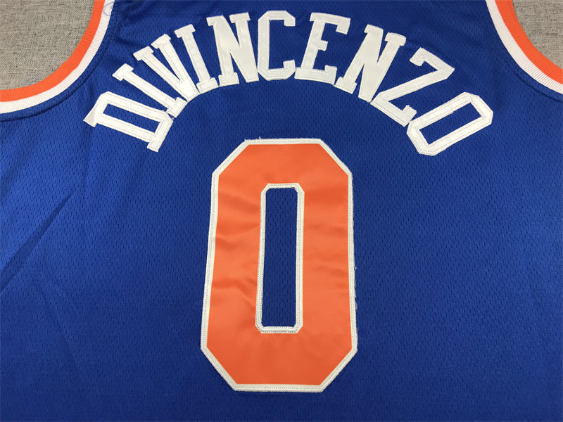 Men's New York Knicks Donte DiVincenzo #0 Blue Swingman Jersey1 - Icon Edition