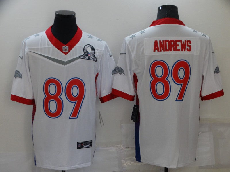Men's Baltimore Ravens Mark Andrews #89 White ALL STAR Game Jersey1