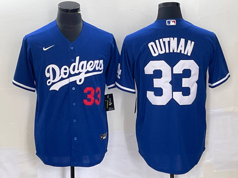 Men's Los Angeles Dodgers James Outman #33 Royal Replica Player Jersey1