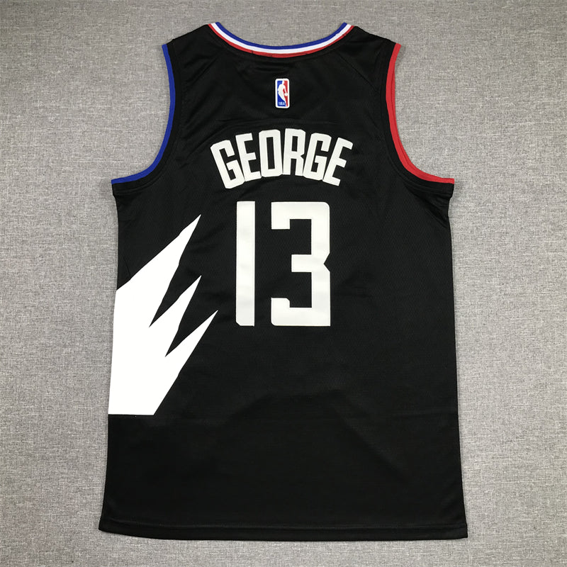 Men's LA Clippers Paul George Jordan Brand Black 2022/23 Statement Edition Swingman Jersey1