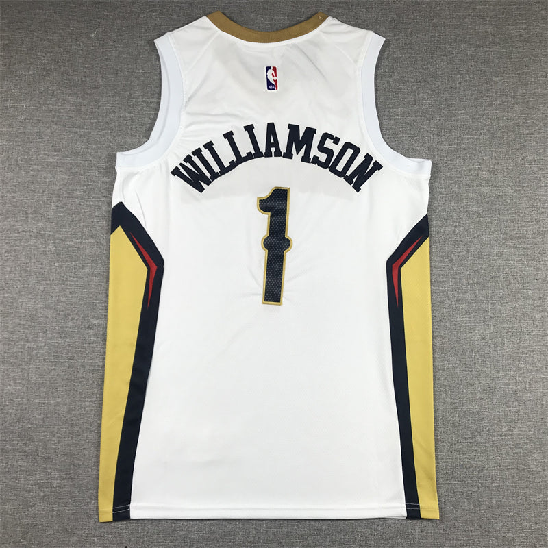 Men's New Orleans Pelicans Zion Williamson #1 White Swingman Jersey1