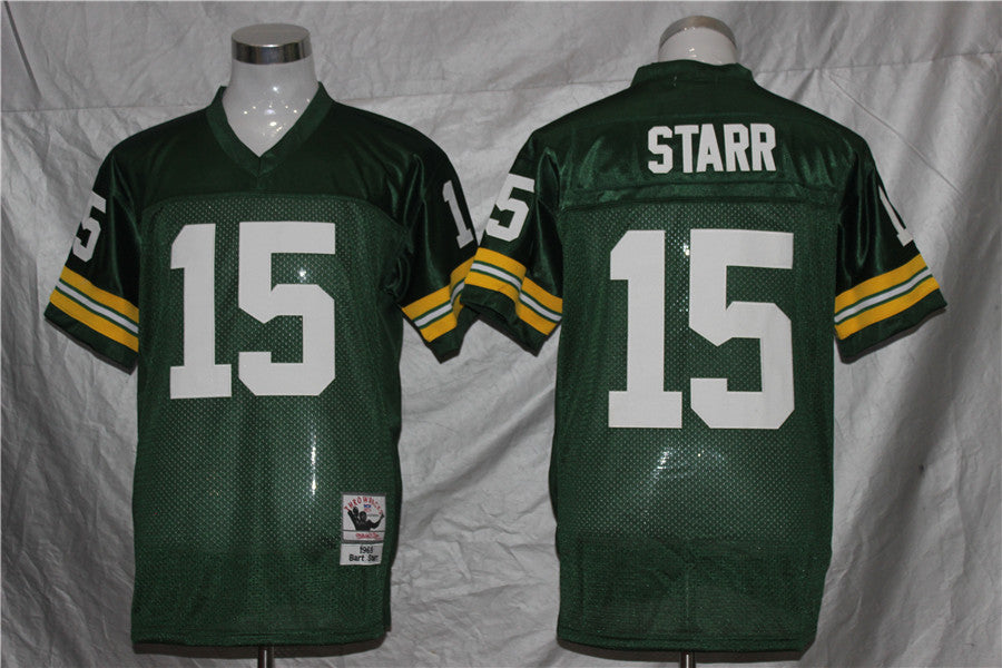 Men's Green Bay Packers Bart Starr Mitchell & Ness Green Legacy Replica Jersey1