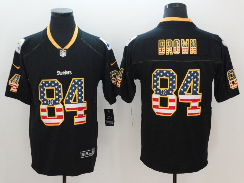 Men's Pittsburgh Steelers Antonio Brown #84 Black Alternate Game Jersey1