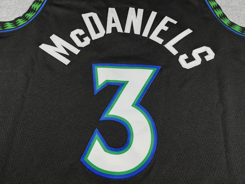 Men's Minnesota Timberwolves Jaden McDaniels #3 Black Swingman Jersey - Statement Edition