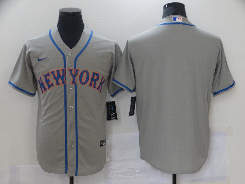 Men's New York Mets Gray Road Authentic Blank Jersey1