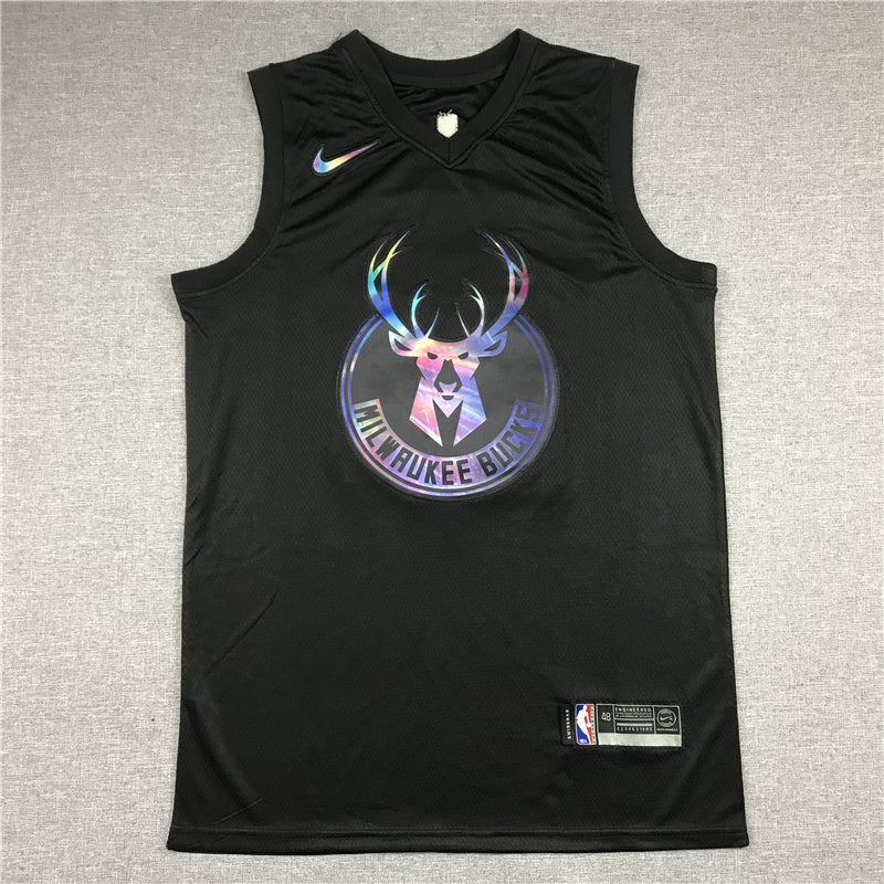 Men's Milwaukee Bucks Giannis Antetokounmpo #34 NBA Black Swingman Jersey1
