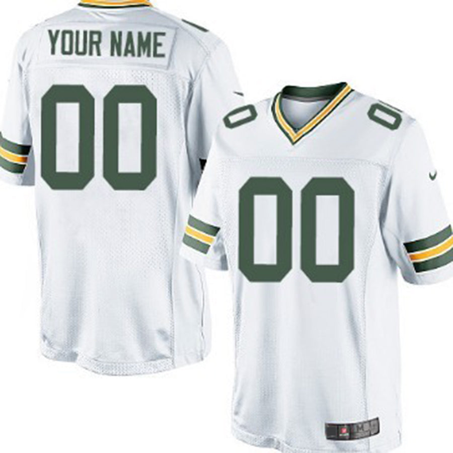 Custom1 Green Bay Packers White Limited Jersey1 Stitched American Football Jerseys