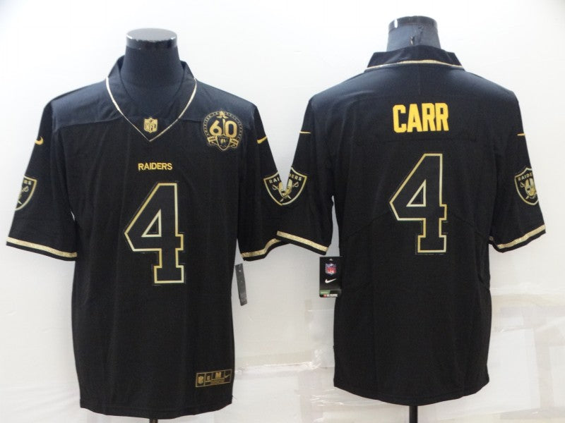 Men's Las Vegas Raiders #4 Derek Carr Black Authentic Player Jersey1