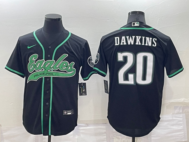 Men's Philadelphia Eagles Brian Dawkins #20 Black Game Jersey1 Joint Edition