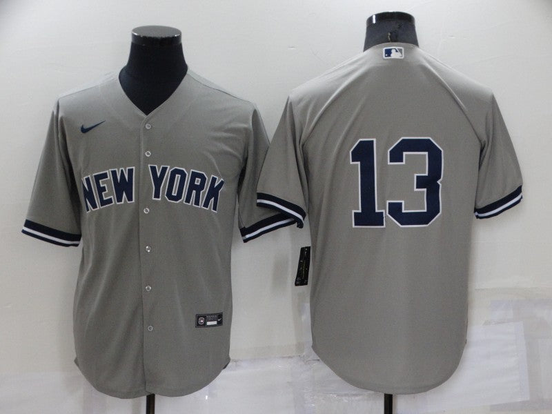 Men's New York Yankees Alex Rodriguez #13 Gray Replica Player Name Jersey1