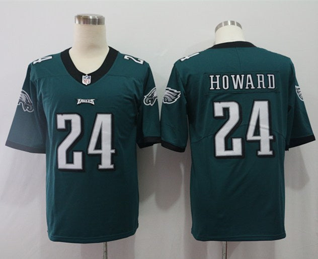 Men's Philadelphia Eagles Jordan Howard #24 Midnight Green Game Player Jersey1