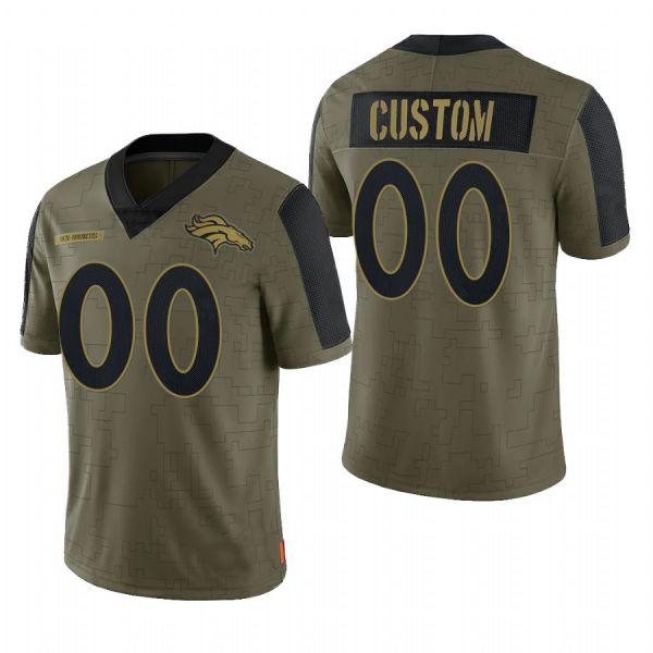 Custom1 Denver Broncos Olive 2021 Salute To Service Limited Football Jersey1