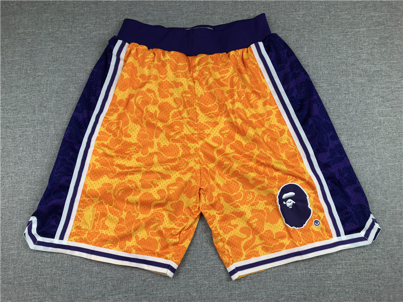 Men's Los Angeles Lakers Yellow Basketball Shorts1
