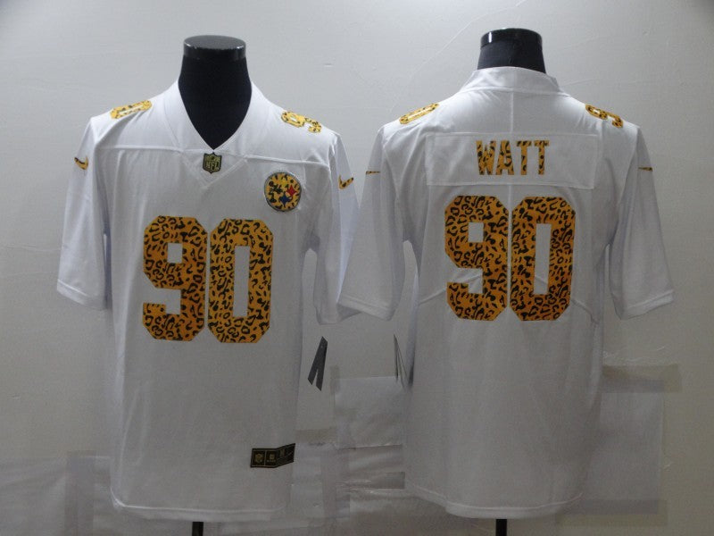 Men's Pittsburgh Steelers T.J. Watt #90 White Game Player Jersey1