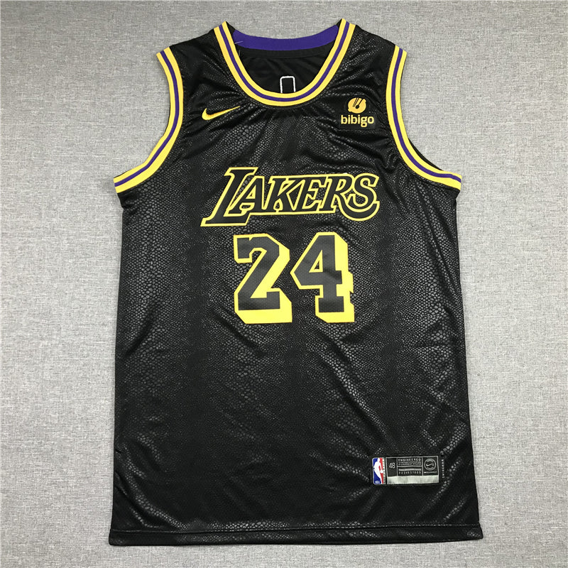 Men's Los Angeles Lakers Kobe Bryant #24 Black City Edition Swingman Jersey1