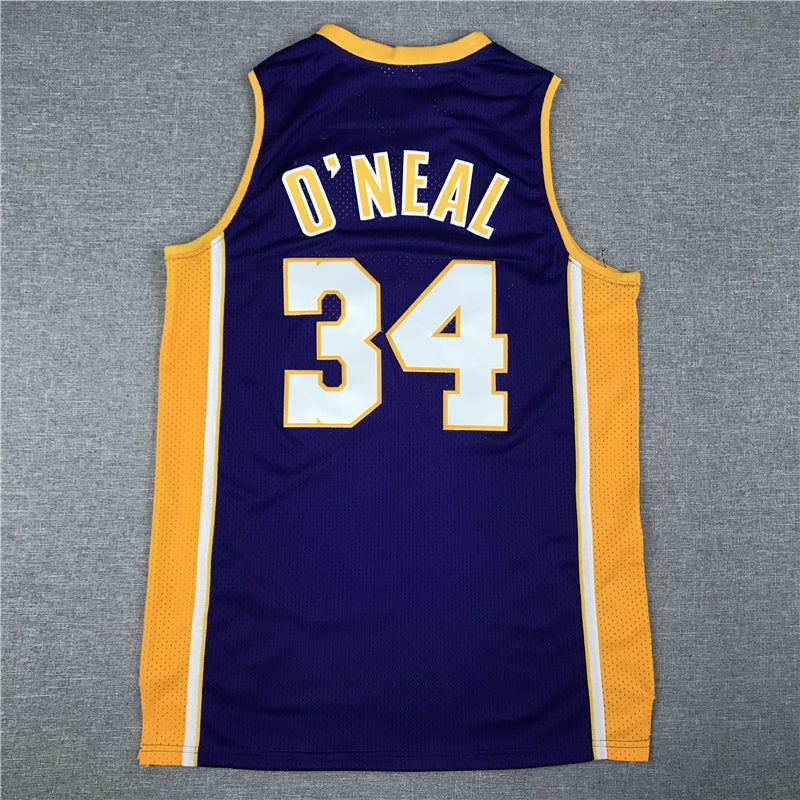 Men's Los Angeles Lakers Shaquille O'Neal #34 Purple 1999-00 Classics Jersey1