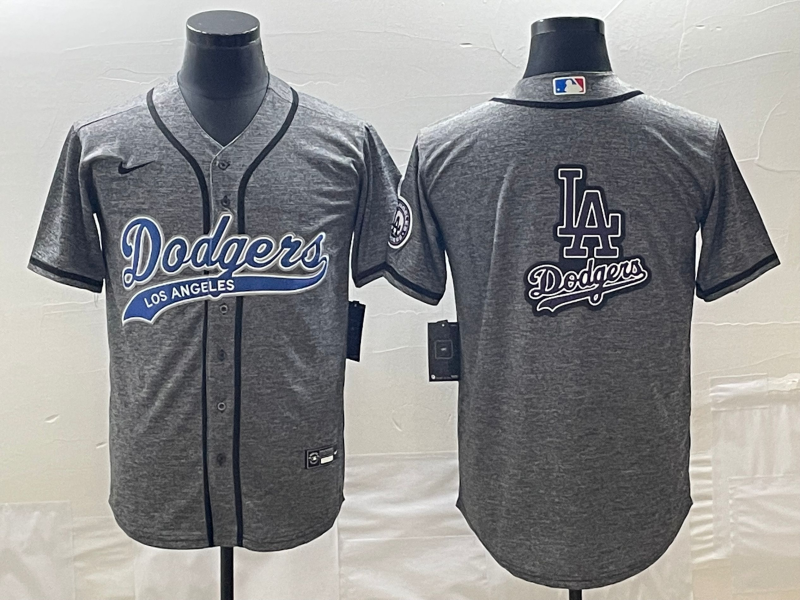 Men's Los Angeles Dodgers Gray Joint Edition Team Jersey1