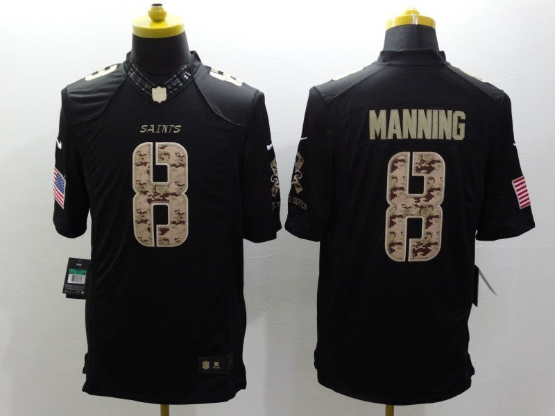 Men's New Orleans Saints Archie Manning #8 Black Game Jersey1