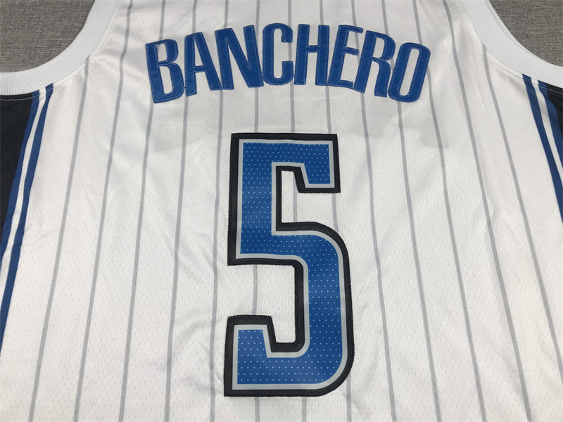 Men's Orlando Magic Paolo Banchero #5 White 2022/23 Fast Break Replica Jersey1 - Association Edition