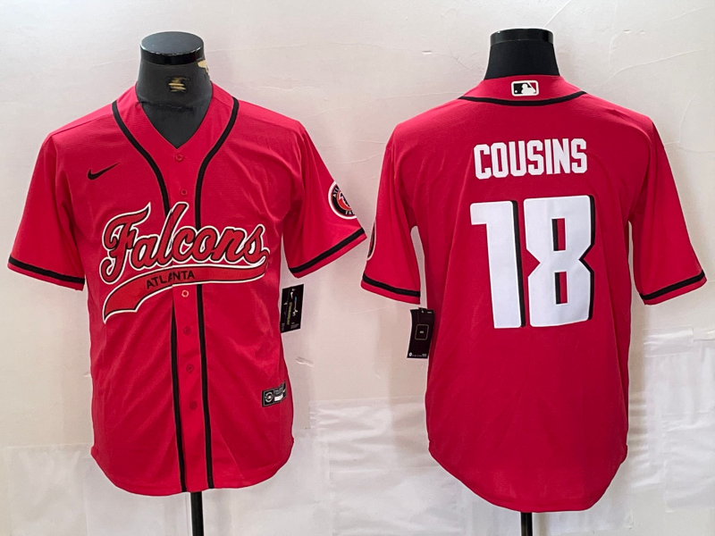 Men's Atlanta Falcons Kirk Cousins #18 Red Player Jersey1 Joint Edition