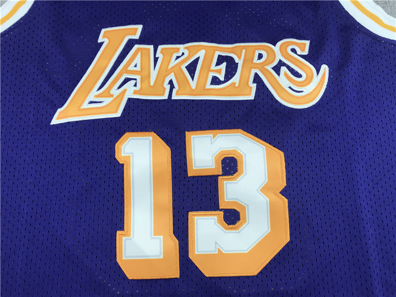 Men's Los Angeles Lakers Wilt Chamberlain #13 NBA Swingman Jersey1 - Retro Purple