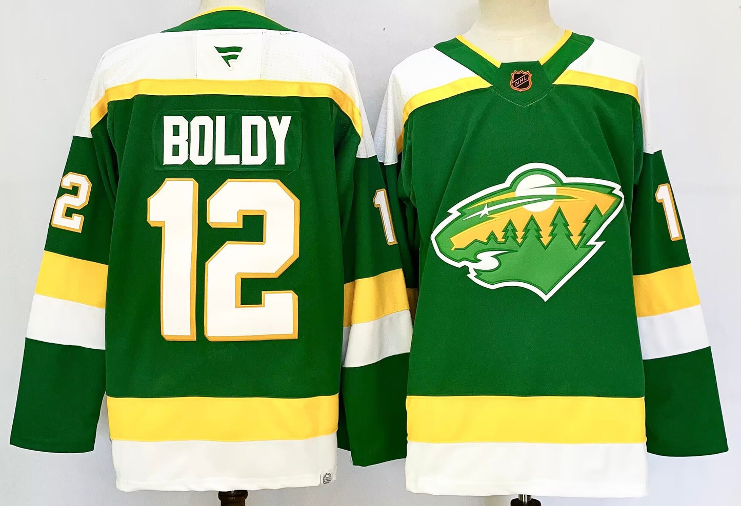 Men's Minnesota Wild Matthew Boldy #12 Bright Green Retro Version Player Jersey
