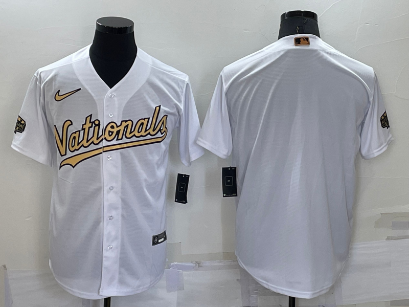 Men's Washington Nationals White Alternate Authentic Blank Jersey1