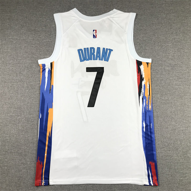 Men's Brooklyn Nets Kevin Durant #7 White 2022/23 Fastbreak Jersey1 - City Edition
