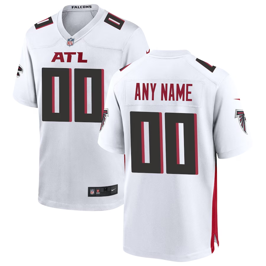 Custom1 Atlanta Falcons White Game Jersey1