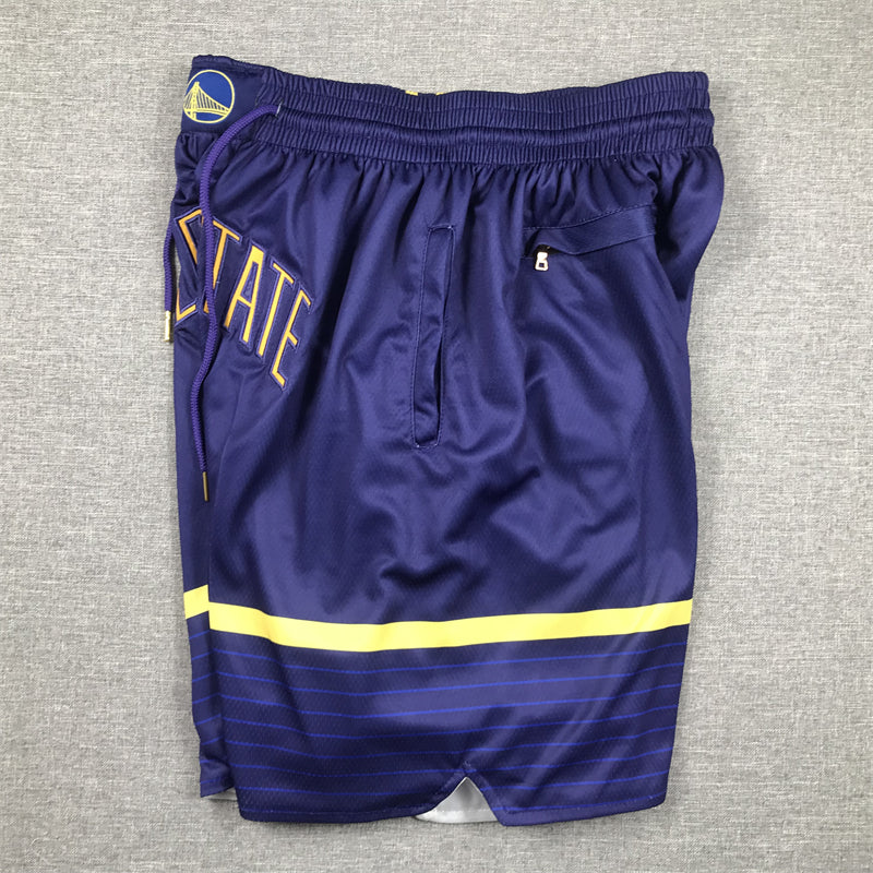 Men's Golden State Warriors Navy Statement Edition Pocket Shorts1