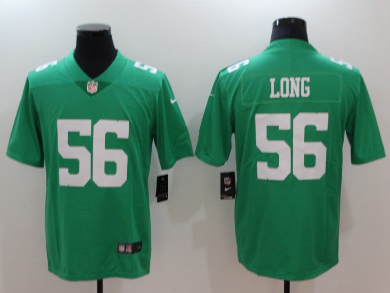 Men's Philadelphia Eagles Chris Long #56 Green Game Jersey1