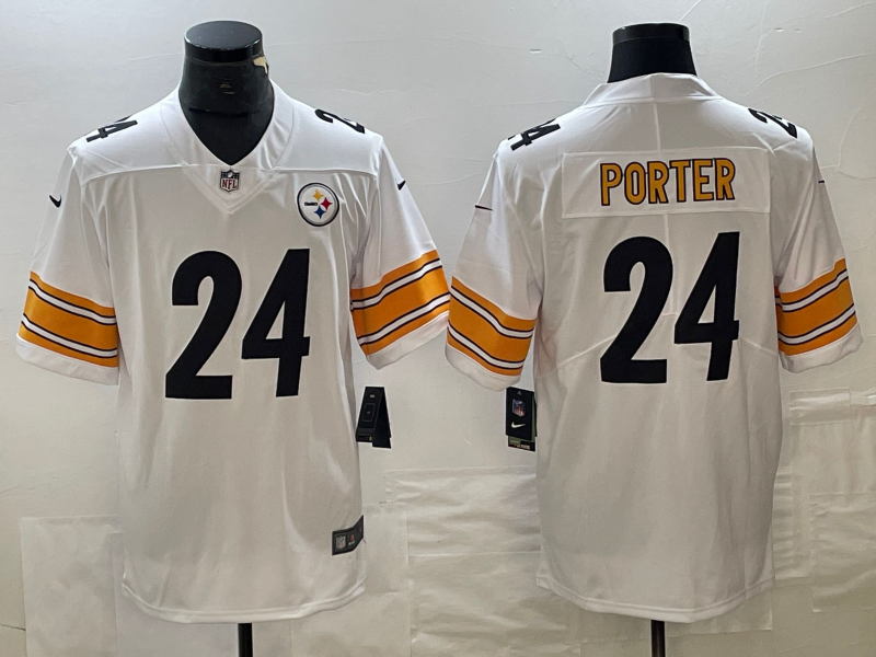 Men's Pittsburgh Steelers Joey Porter Jr. #24 White Player Jersey1