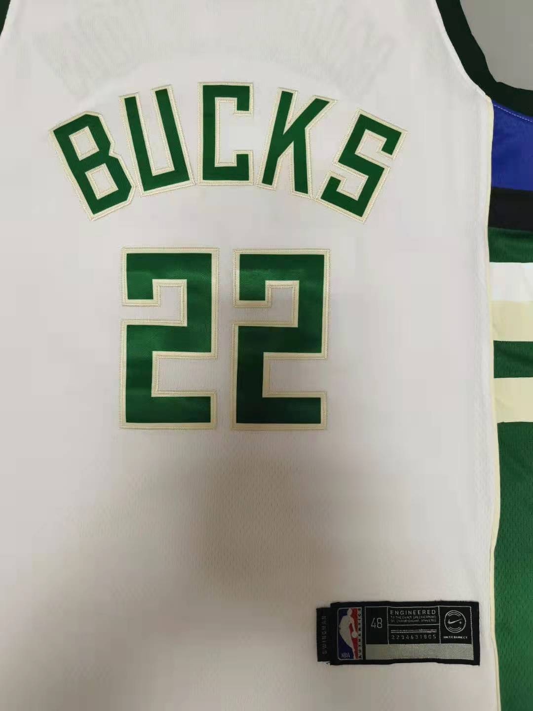 Men's Milwaukee Bucks Khris Middleton Fanatics Branded White Fast Break Jersey1