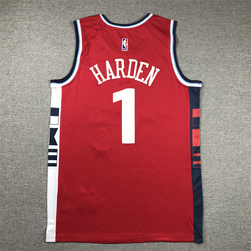 Men's LA Clippers James Harden #1 Red Swingman Player Jersey1