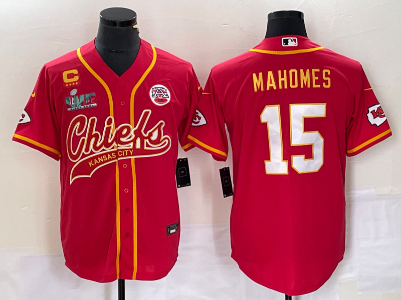 Men's Kansas City Chiefs Patrick Mahomes #15 Red Game Player Jersey1 Joint Edition
