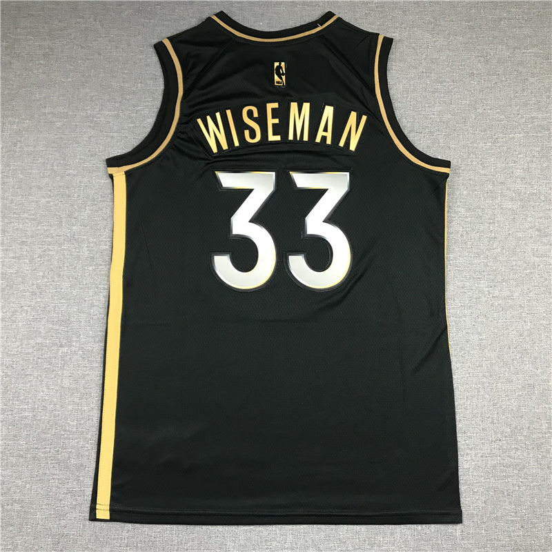 Men's Golden State Warriors James Wiseman #33 Black Classic Player Jersey1