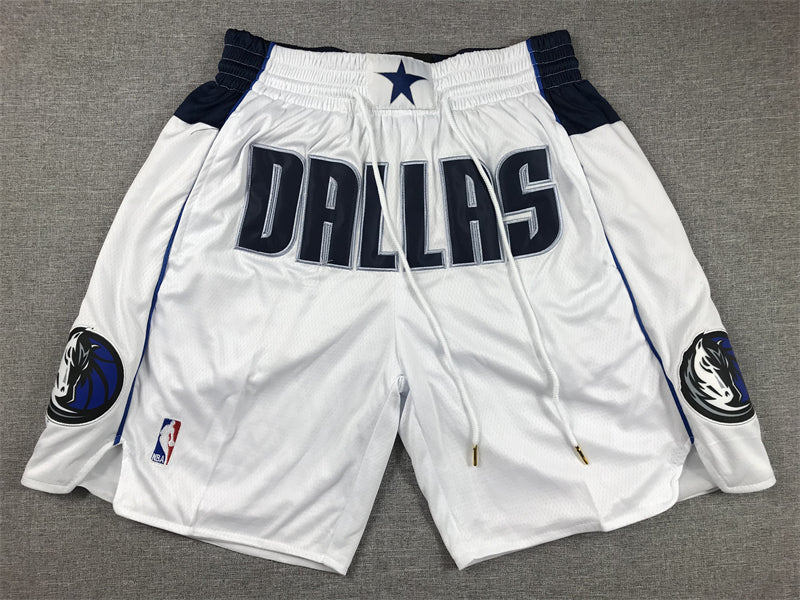 Men's Dallas Mavericks White Pocket Shorts1
