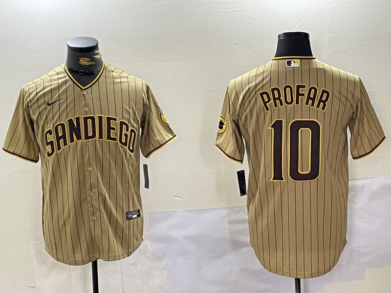 Men's San Diego Padres Jurickson Profar #10 Tan Alternate Limited Player Jersey1
