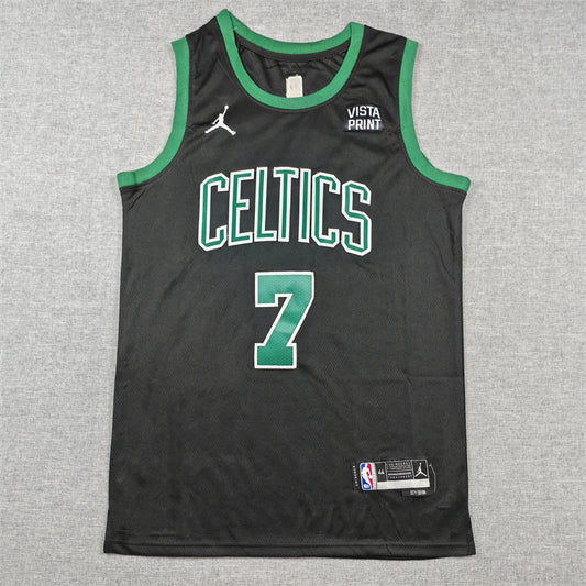 Men's Boston Celtics Jaylen Brown #7 Black Swingman Jersey1 - Statement Edition