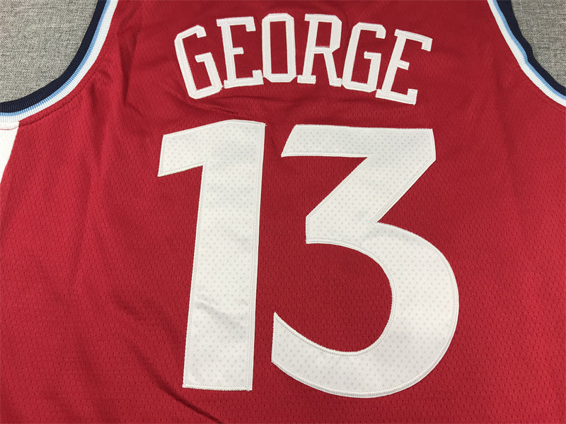 Men's LA Clippers Paul George #13 Red Swingman Player Jersey1