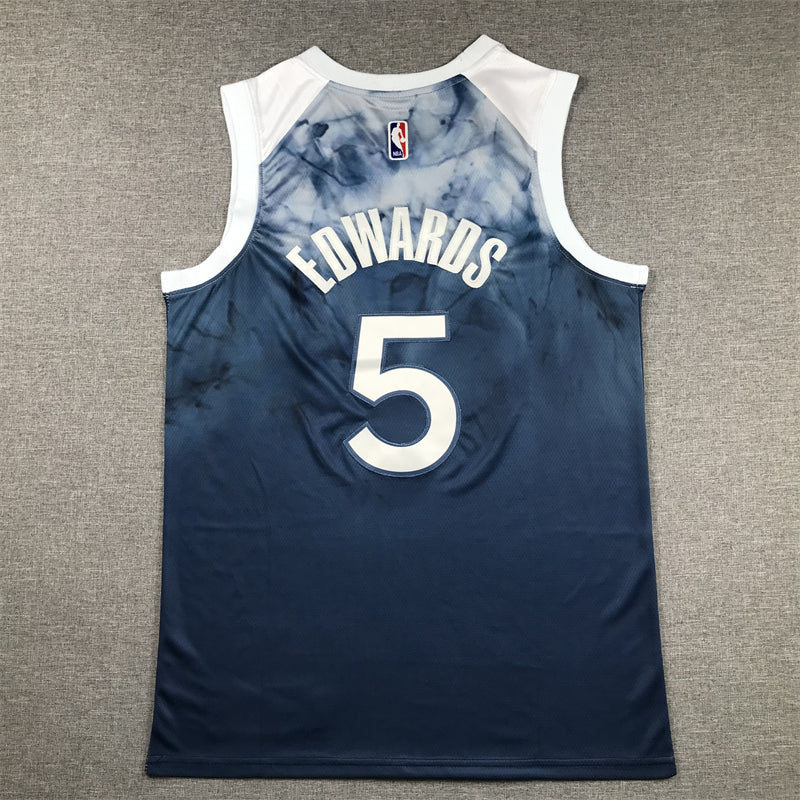 Men's Minnesota Timberwolves Anthony Edwards #5 Blue 2023/24 Swingman Jersey1 - City Edition