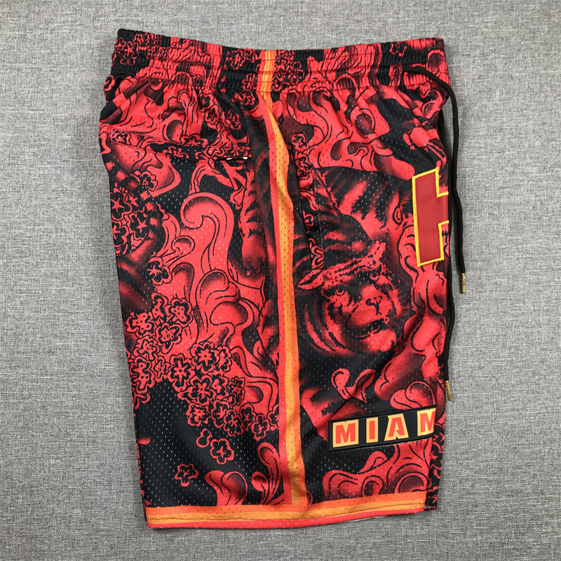 Men's Miami Heat Red Year of the Tiger Edition Pocket Shorts1