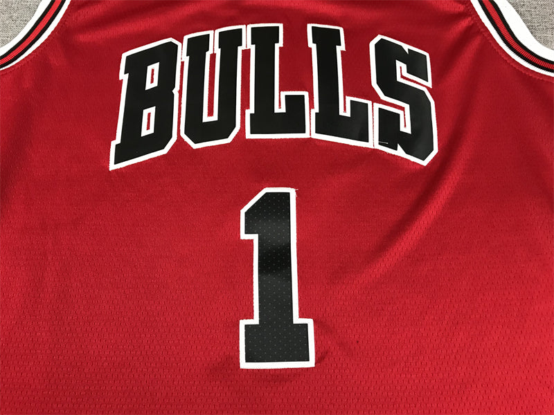 Men's Chicago Bulls Derrick Rose #1 Red Swingman Jersey1