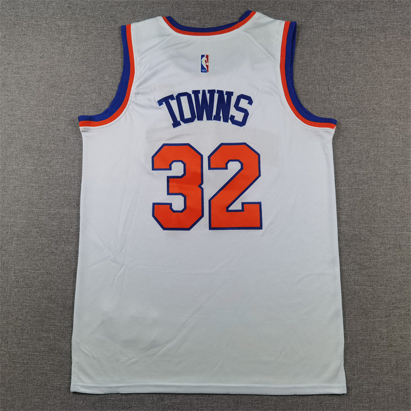 Men's New York Knicks Karl-Anthony Towns #32 White Swingman Jersey1 - Association Edition