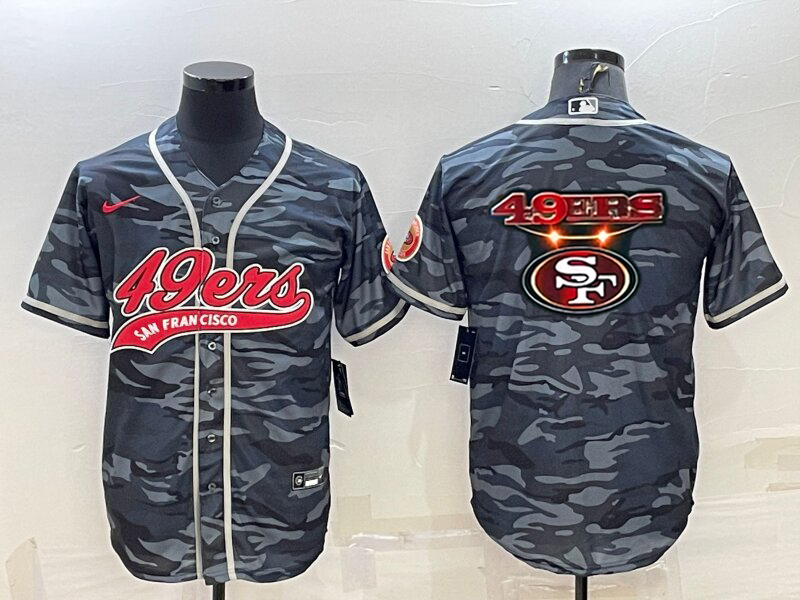 Men's San Francisco 49ers Grey Camouflage Game Jersey1